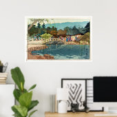 Poster Ancien pont japonais Ukiyo-e (Bureau à domicile)