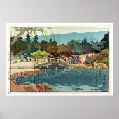 Poster Ancien pont japonais Ukiyo-e (Devant)