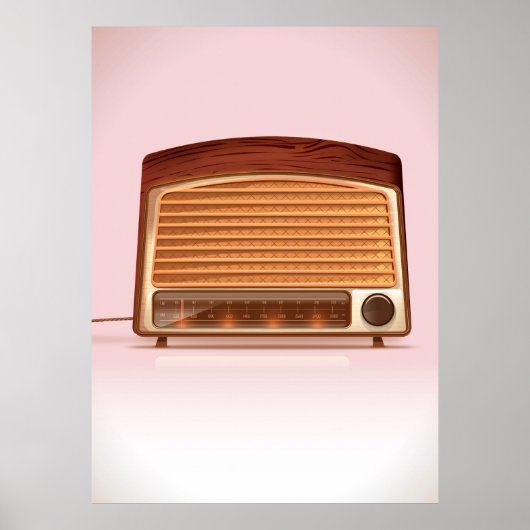 Poster Ancien poste de radio rétro vintage (Devant)