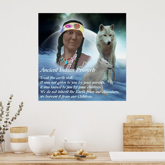 Poster Ancien proverbe indien (Cuisine)