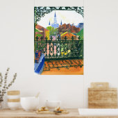 Poster Ancien Quartier Français Balcon Nouvelle-Orléans (Cuisine)