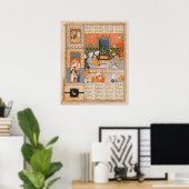 Poster Ancien roi de l'art littéraire perse et paysan (Bureau à domicile)