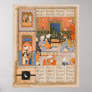 Poster Ancien roi de l'art littéraire perse et paysan