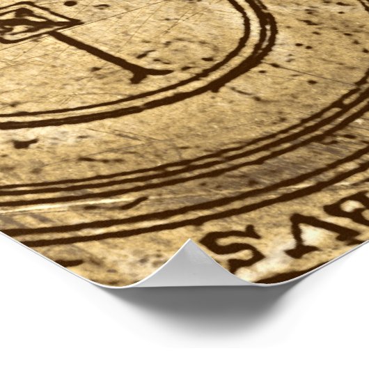 Poster Ancien Rose Compass (Coin)