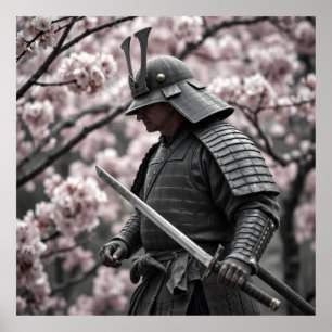 Poster Ancien Samouraï - Hommage au Guerrier au charbon d