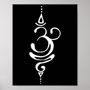 Poster Ancien symbole sanskrit respirer Om Yoga Bouddhism