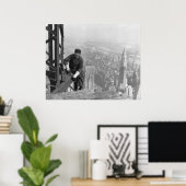 Poster Ancien travailleur en acier Timer sur Empire State (Bureau à domicile)