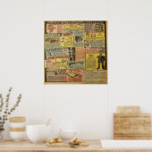 Poster Ancienne bande dessinée Annonces (Cuisine)