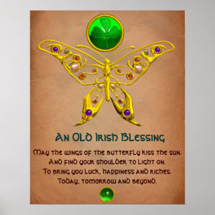 Poster Ancienne bénédiction irlandaise sur parchemin avec