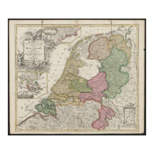 Ancienne carte de Belgique et des Pays-Bas de 1702