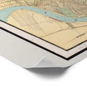 Poster Ancienne carte de la Nouvelle-Orléans, LA (Coin)