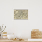 Poster Ancienne carte de la Nouvelle-Orléans, LA (Cuisine)