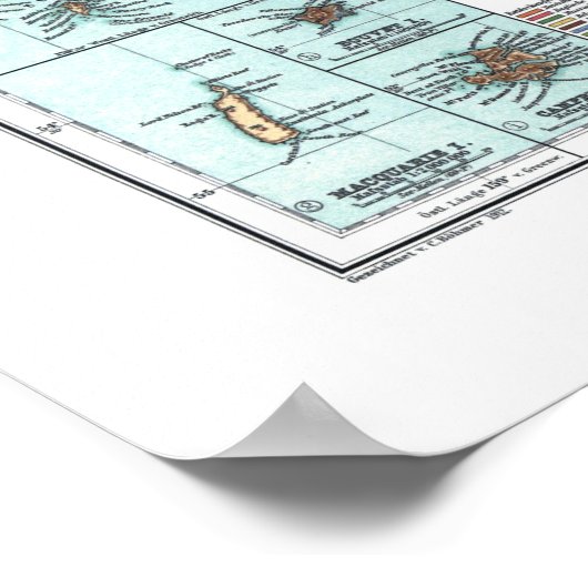 Poster Ancienne carte de l'Antarctique (Coin)