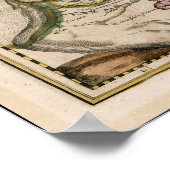 Poster Ancienne carte de l'Europe en Lion (Coin)