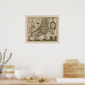 Poster Ancienne carte de l'Europe en Lion (Cuisine)