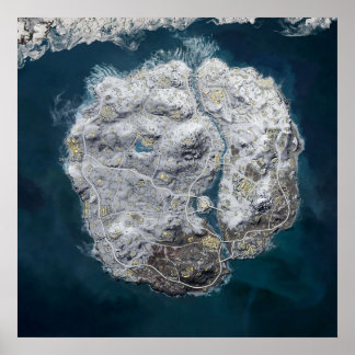 Poster ANCIENNE carte de neige Vikendi PUBG 8192x8192