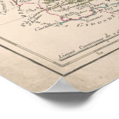 Poster Ancienne Carte - Département de la Dordogne (Coin)