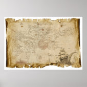 Poster Ancienne carte des pirates (Devant)