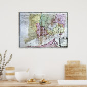 Poster Ancienne carte du Connecticut 1766 (Cuisine)