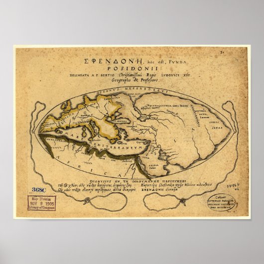 Poster Ancienne carte du monde - 1630 (Devant)