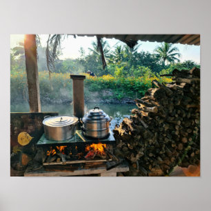 Poster Ancienne cuisine dans le rural vietnamien