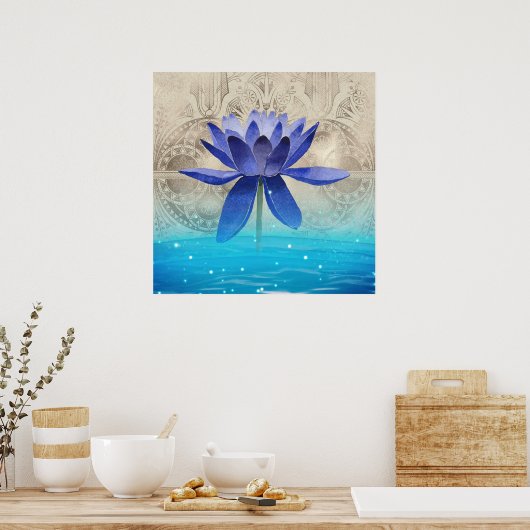 Poster Ancienne Egypte Styled Magic Blue Lotus Flower (Cuisine)