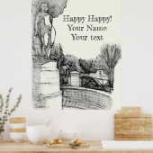 Poster Ancienne fontaine dans le parc avec sculpture de g (Cuisine)