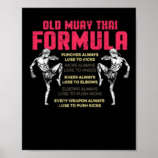 Poster Ancienne Formule de Muay Thai Boxe Thaïlandaise Ki (Devant)