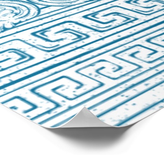 Poster Ancienne histoire coutume fête d'anniversaire bleu (Coin)