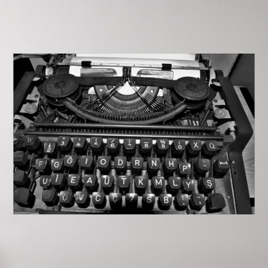 Poster ancienne machine à écrire utilisée dans la corresp (Devant)