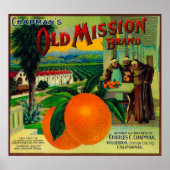 Poster Ancienne mission Orange LabelFullerton, CA (Devant)