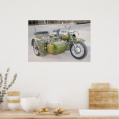 Poster Ancienne moto 750B-2 avec sidecar (Cuisine)