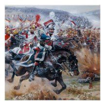 Ancienne scène de bataille napoléonienne peinture