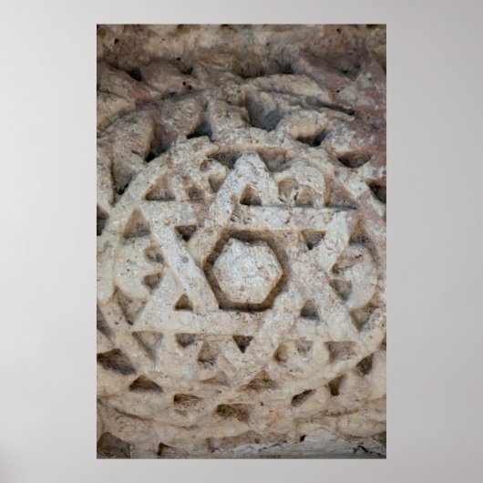 Poster Ancienne sculpture de l'étoile de David, Israël (Devant)