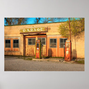 Poster Ancienne station de service en Utah rurale, États-