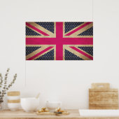Poster Ancienne Union Jack en rose Poster/Imprimer (Cuisine)