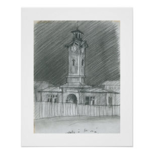 Poster Anciens Abattoirs de Vaugirard Paris Croquis