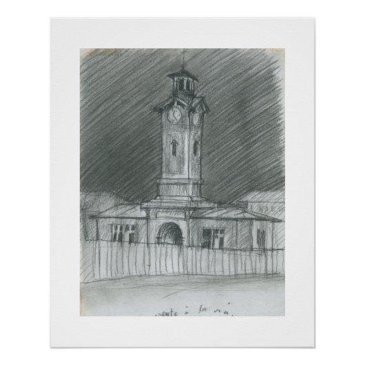 Poster Anciens Abattoirs de Vaugirard Paris Croquis (Devant)