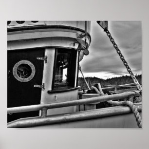 Poster Anciens Cabine de Proue de Bateau de Pêche - Tirag