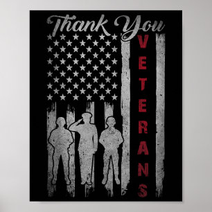 Poster Anciens Combattants Merci Fière patriotique