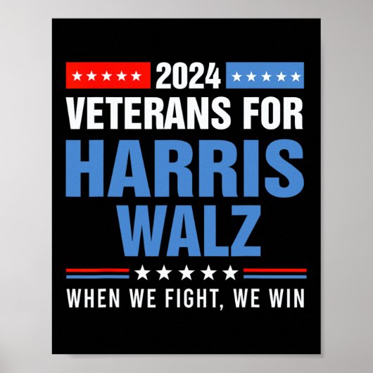 Poster Anciens Combattants Pour Harris W 2024 Campagne Pr (Devant)