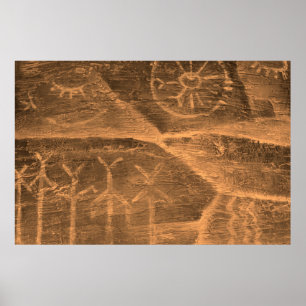 Poster ancient design on the cave wall. history of antiqu