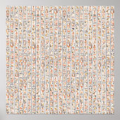 Poster ancient egypt hieroglyphes pattern background hist (Devant)