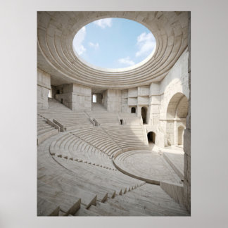 Poster Ancient Marble Amphitheater Sky