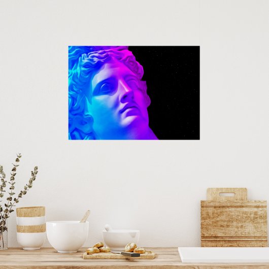 Poster Ancient neon gods #1: Apollo Belvedere (Cuisine)