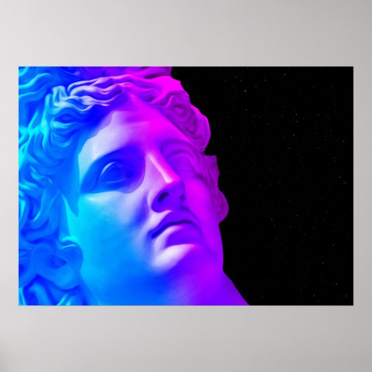 Poster Ancient neon gods #1: Apollo Belvedere (Devant)