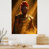 Poster Ancient Spartan Warrior in Golden Sunlight (Cuisine)