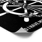 Poster Ancre à la voile Autorisation du capitaine de bate (Coin)