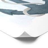 Poster Ancre Bleue Blanche Thème Océanique Nautique (Coin)