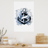 Poster Ancre bleue marine (Cuisine)